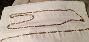 14kt Gold Figaro Necklace and Bracelet